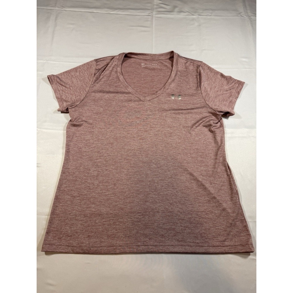 Under Armour Size L Womens Bordo Loose Heatgear Short Sleeve Athletic